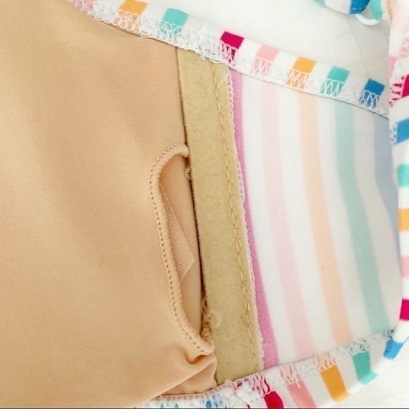 𝅺JCREW Factory Striped Ruffle Swimsuit Top NWTSizeM - Picture 10 of 12